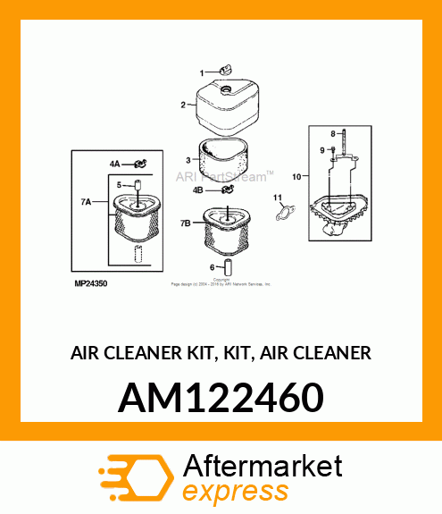 AIR CLEANER KIT, KIT, AIR CLEANER AM122460