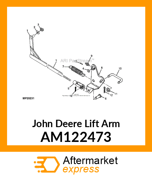 LIFT ARM, ARM, WELDED LOWER LIFT G AM122473