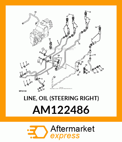 LINE, OIL (STEERING RIGHT) AM122486