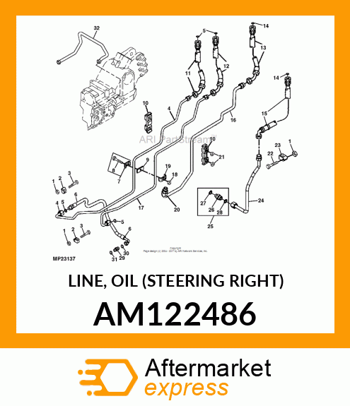 LINE, OIL (STEERING RIGHT) AM122486