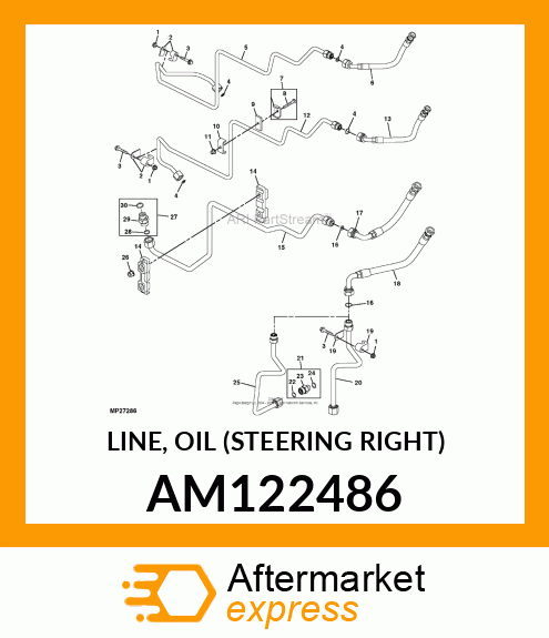 LINE, OIL (STEERING RIGHT) AM122486