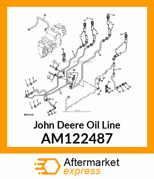 LINE, OIL (STEERING LEFT) AM122487