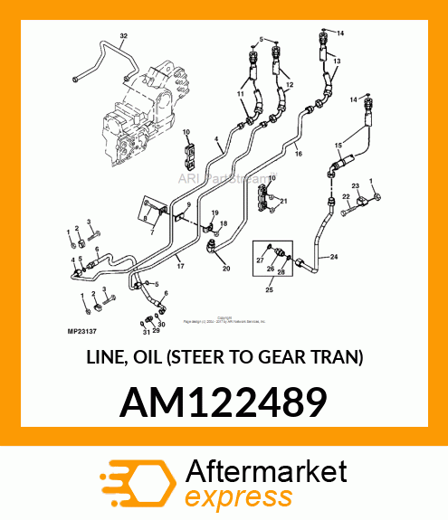 LINE, OIL (STEER TO GEAR TRAN) AM122489