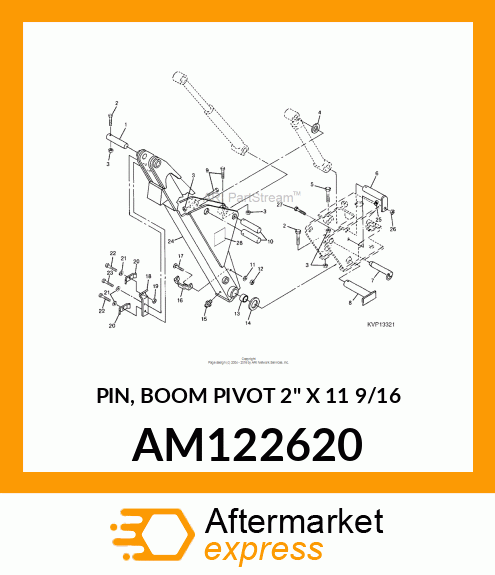 PIN, BOOM PIVOT 2" X 11 9/16 AM122620