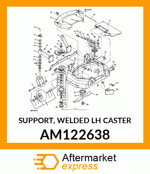 SUPPORT, WELDED LH CASTER AM122638
