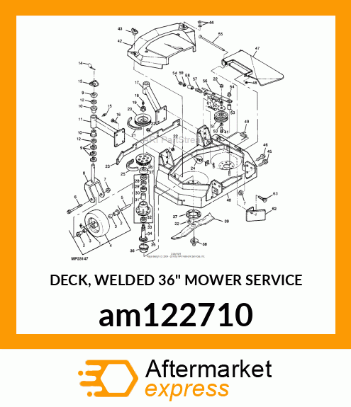 DECK, WELDED 36" MOWER SERVICE am122710