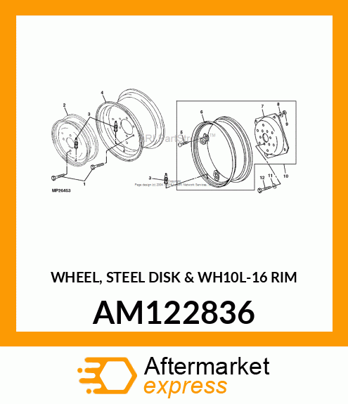 WHEEL, STEEL DISK amp; WH10L AM122836