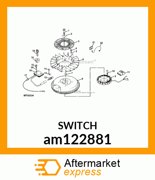 SWITCH, DELTA 3 POS W/INSERT IGN am122881