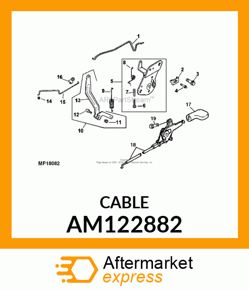 CONTROL, THROTTLE CABLE ASSY AM122882