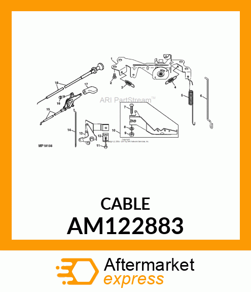 CONTROL, THROTTLE CABLE DETENTED AM122883