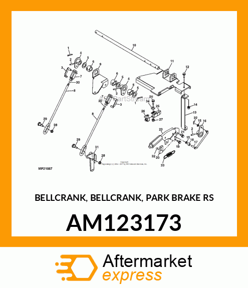 BELLCRANK, BELLCRANK, PARK BRAKE RS AM123173