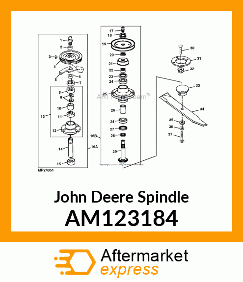 SPINDLE, ASSY (60" MOWER) AM123184