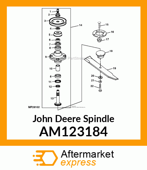 SPINDLE, ASSY (60" MOWER) AM123184