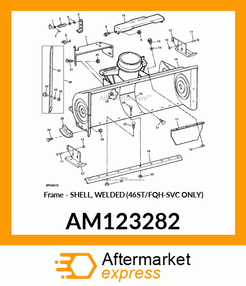 Frame - SHELL, WELDED (46ST/FQH-SVC ONLY) AM123282