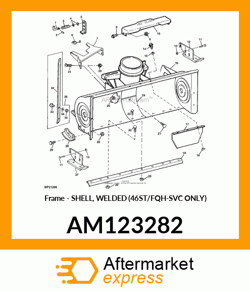 Frame - SHELL, WELDED (46ST/FQH-SVC ONLY) AM123282