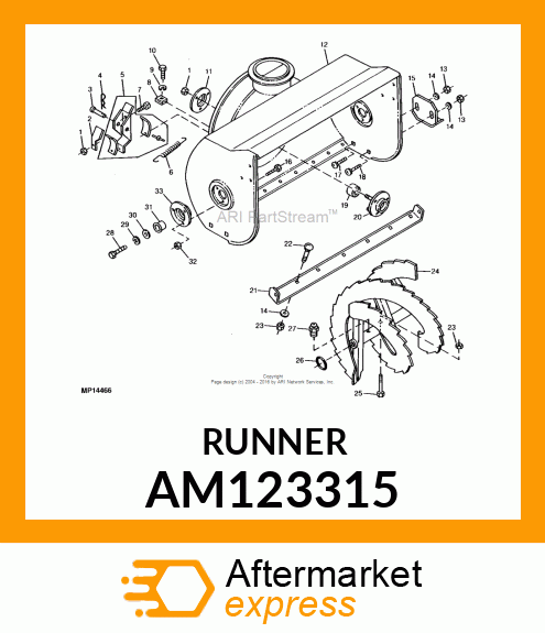 SHOE, WELDED HEAVY DUTY SKID AM123315