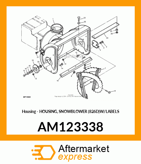 Housing - HOUSING, SNOWBLOWER (826D)W/LABELS AM123338