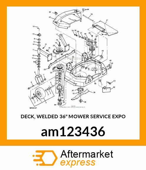 DECK, WELDED 36" MOWER SERVICE EXPO am123436