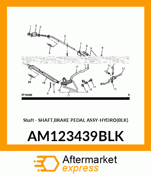 Shaft - SHAFT,BRAKE PEDAL ASSY-HYDRO(BLK) AM123439BLK