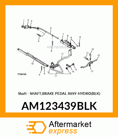 Shaft - SHAFT,BRAKE PEDAL ASSY-HYDRO(BLK) AM123439BLK