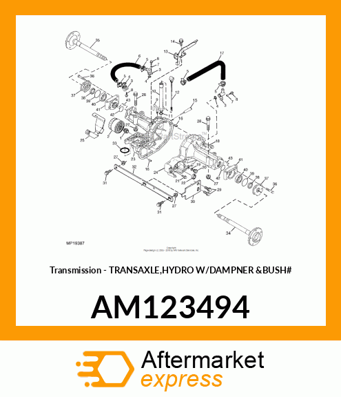 Transmission - TRANSAXLE,HYDRO W/DAMPNER &BUSH# AM123494