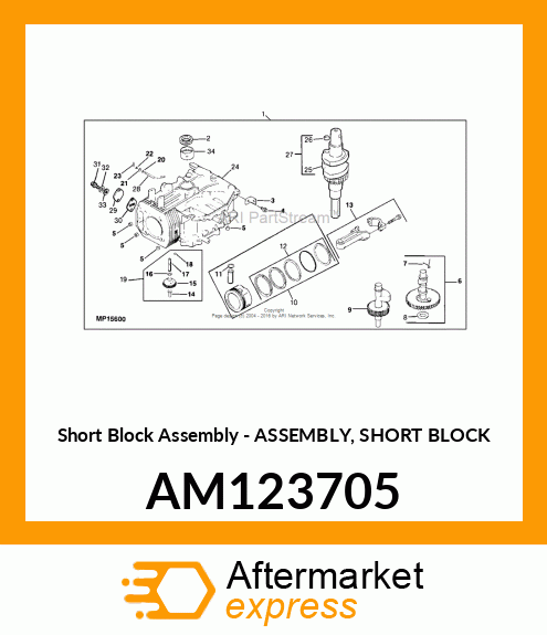 Short Block Assembly - ASSEMBLY, SHORT BLOCK AM123705