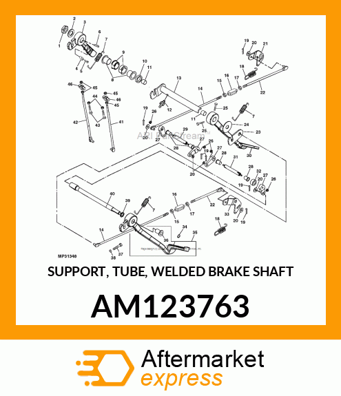 SUPPORT, TUBE, WELDED BRAKE SHAFT AM123763