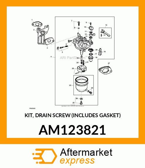 KIT, DRAIN SCREW (INCLUDES GASKET) AM123821