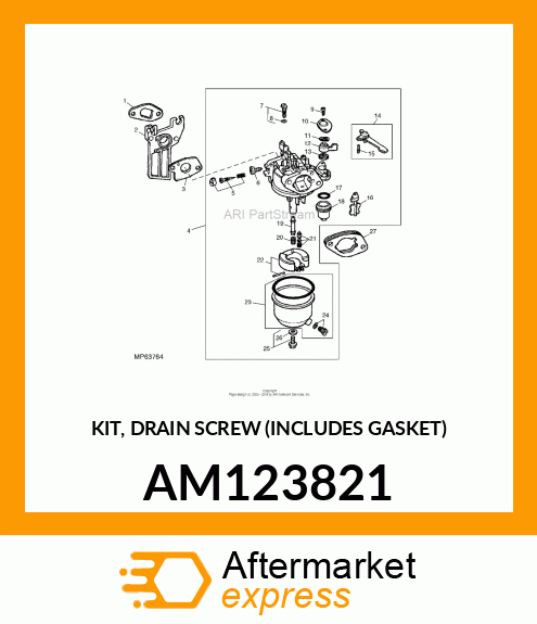 KIT, DRAIN SCREW (INCLUDES GASKET) AM123821