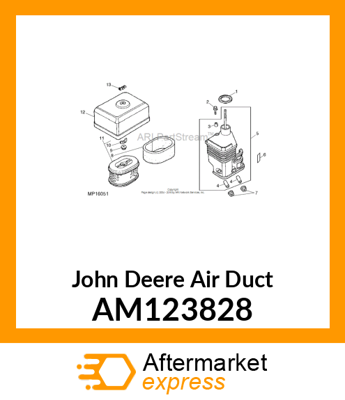 DUCT, AIR CLEANER COMPLETE AM123828