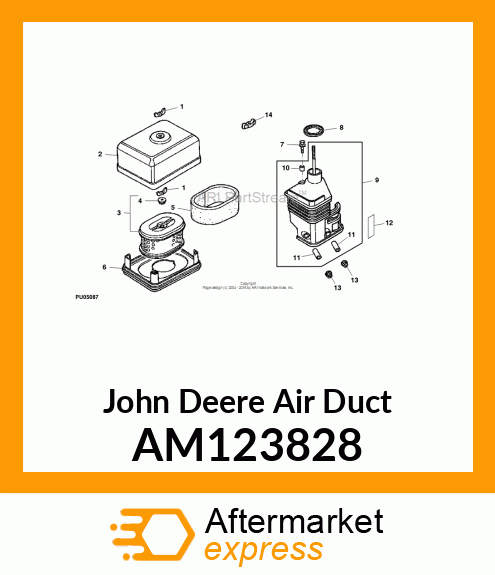 DUCT, AIR CLEANER COMPLETE AM123828