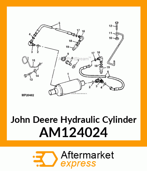 HYDRAULIC CYLINDER, CYLINDER, LIFT AM124024