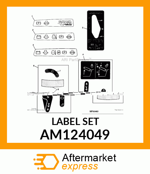 LABEL KIT, KIT, LABEL OLD SEAT COV AM124049