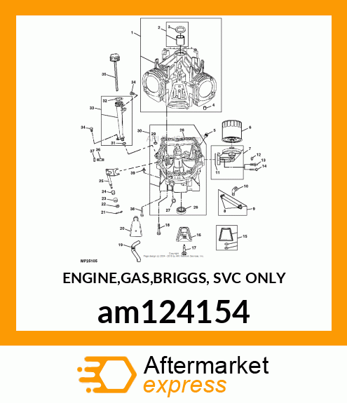 ENGINE,GAS,BRIGGS, SVC ONLY am124154