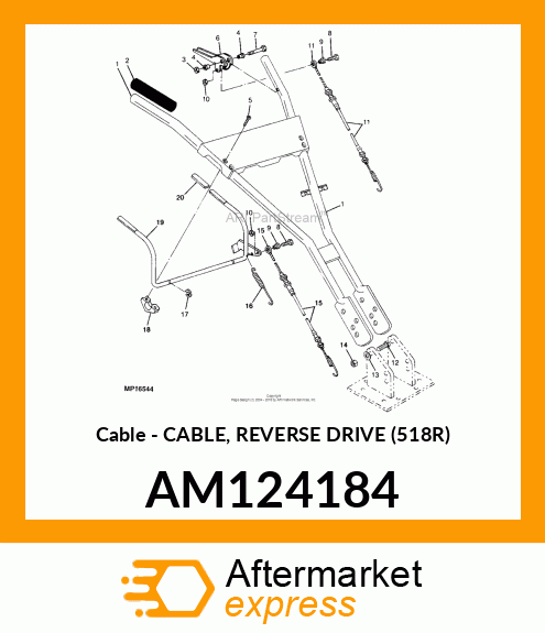 Cable - CABLE, REVERSE DRIVE (518R) AM124184