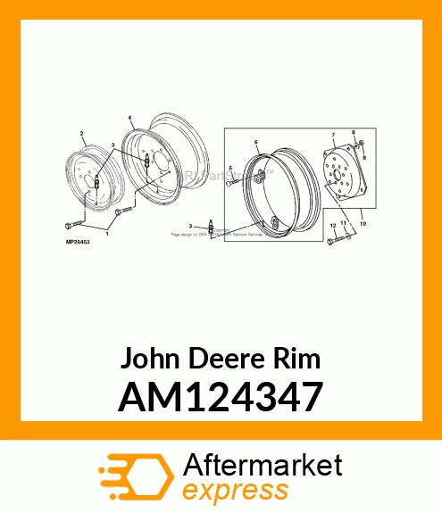 RIM, WITH CLAMPS, W10X24 AM124347