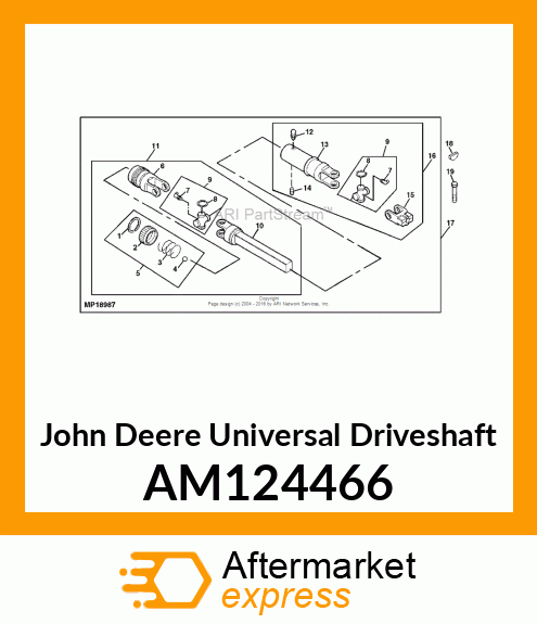 UNIVERSAL DRIVESHAFT, DRIVESHAFT, U AM124466