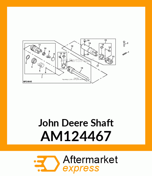 SHAFT, HALF amp; JT ASSY AM124467