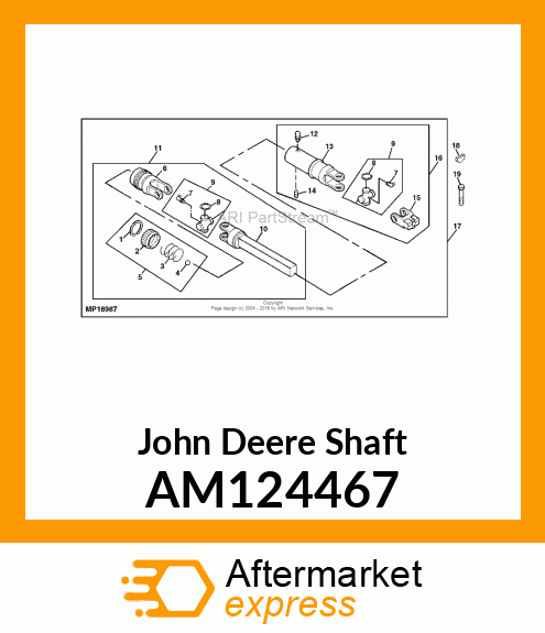 SHAFT, HALF amp; JT ASSY AM124467