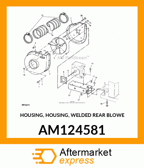 HOUSING, HOUSING, WELDED REAR BLOWE AM124581