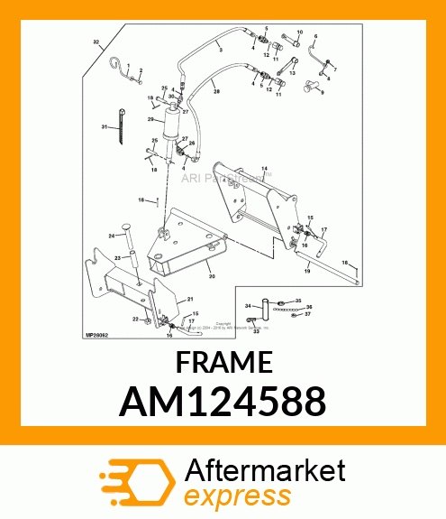 FRAME, FRAME, WELDED HITCH ANGLING AM124588