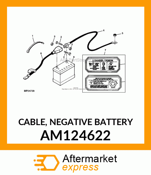CABLE, NEGATIVE BATTERY AM124622