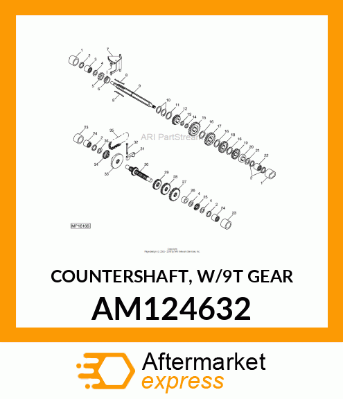 COUNTERSHAFT, W/9T GEAR AM124632