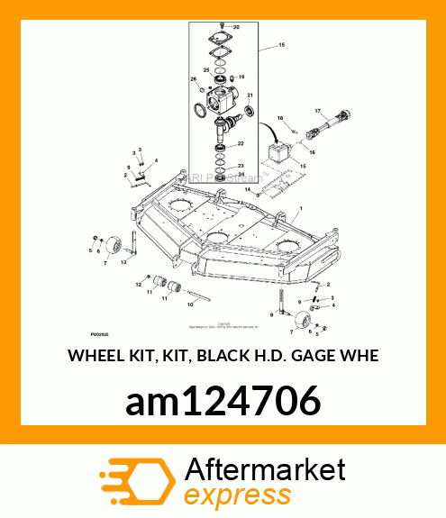 WHEEL KIT, KIT, BLACK H.D. GAGE WHE am124706