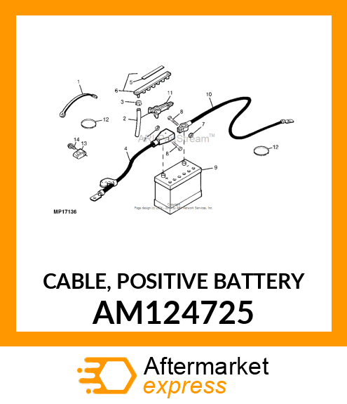 CABLE, POSITIVE BATTERY AM124725