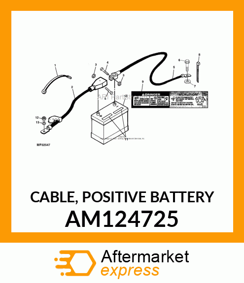 CABLE, POSITIVE BATTERY AM124725