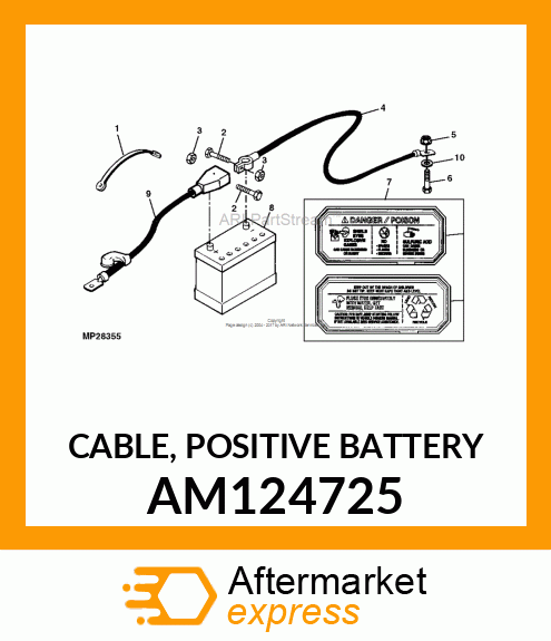 CABLE, POSITIVE BATTERY AM124725