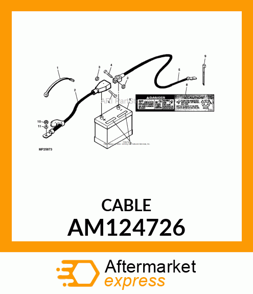 CABLE, NEGATIVE BATTERY AM124726