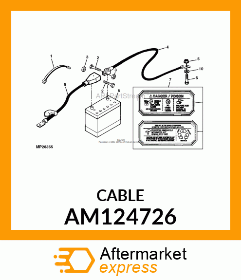 CABLE, NEGATIVE BATTERY AM124726