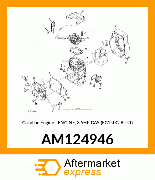 Gasoline Engine - ENGINE, 3.5HP GAS (FG150G-BT51) AM124946